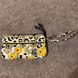Vera Bradley Yellow and Black Floral Clutch
